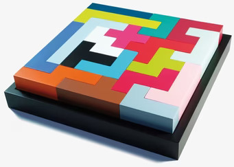 Bild av färgglad och geometrisk design med djup och stil