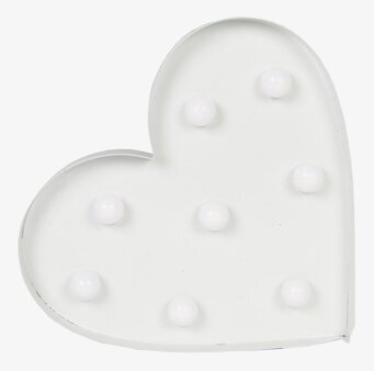 Bild av charmig hjärtformad LED-vägglampa i vitt