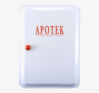 Bild av robust och stilrent plåtskåp för medicinförvaring