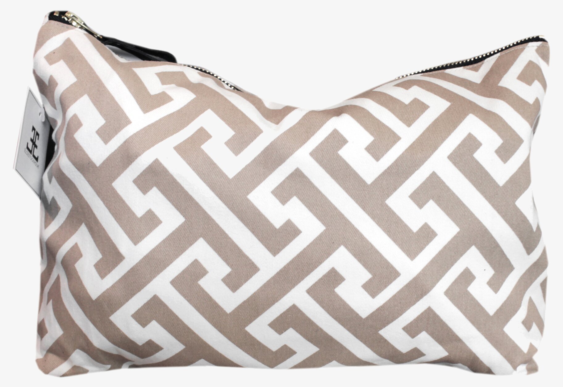 Foto av stilren make-up väska med geometriskt mönster