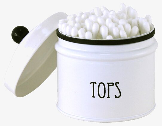 Plåtburk Svarte Petter Tops från Strömshaga i vit plåt