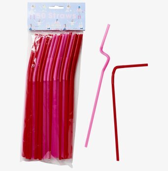 Bild av färgglada och böjbara sugrör för evenemang