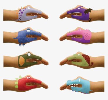 Handtatueringar Dinosaurier från Worldwide co, åtta motiv