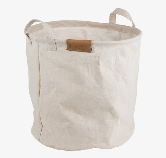 Foto av stilren och praktisk rund tygförvaring