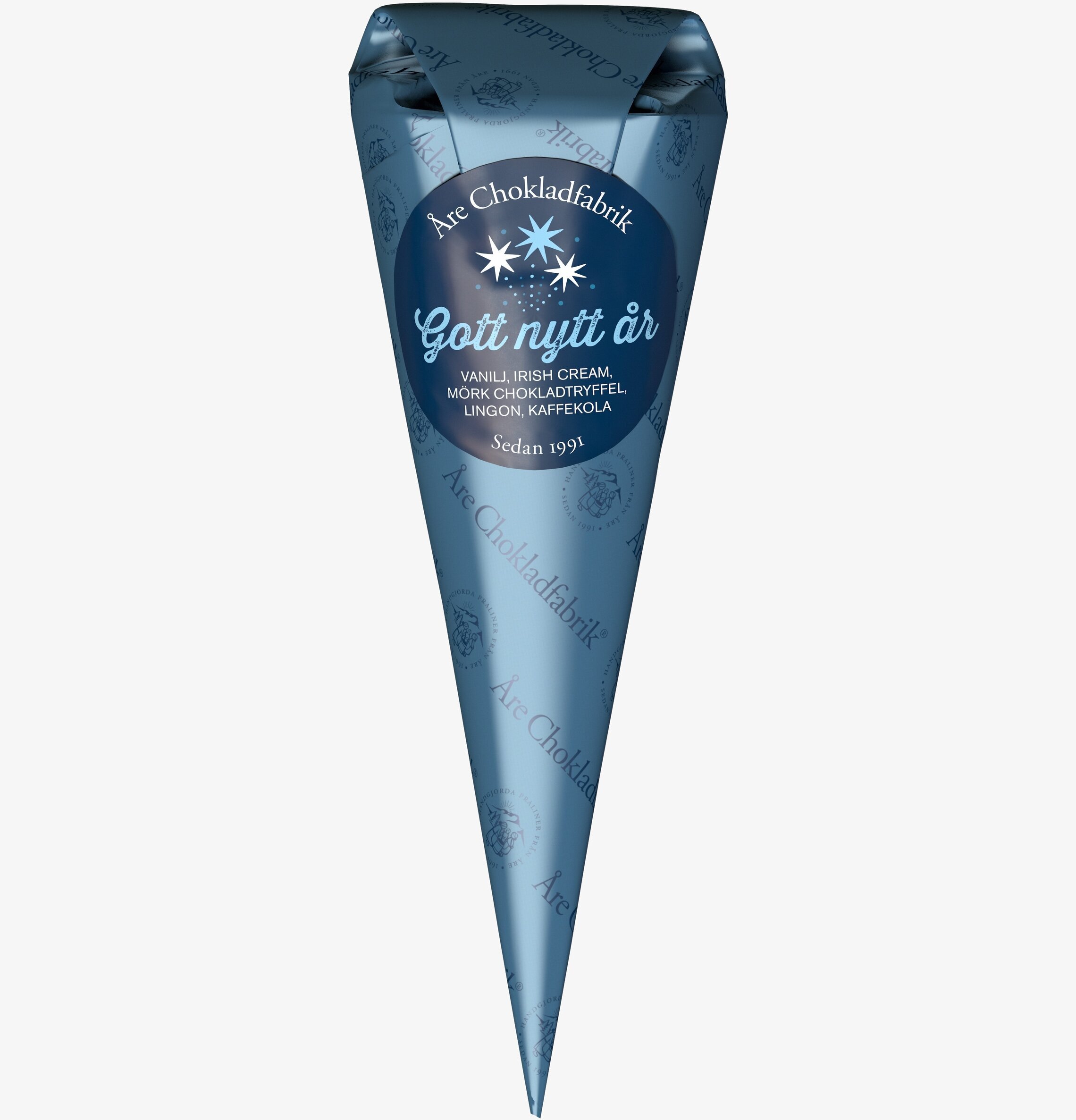 Foto av elegant chokladstrut med nyårshälsning