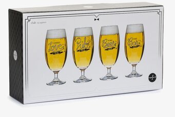 Bild av stilrena och funktionella ölglas för vardagsbruk