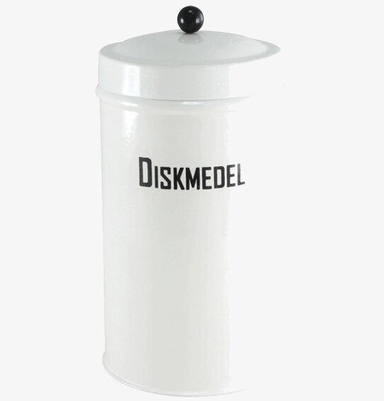 Plåtburk Svarte Petter Diskmedel från Strömshaga i vitt