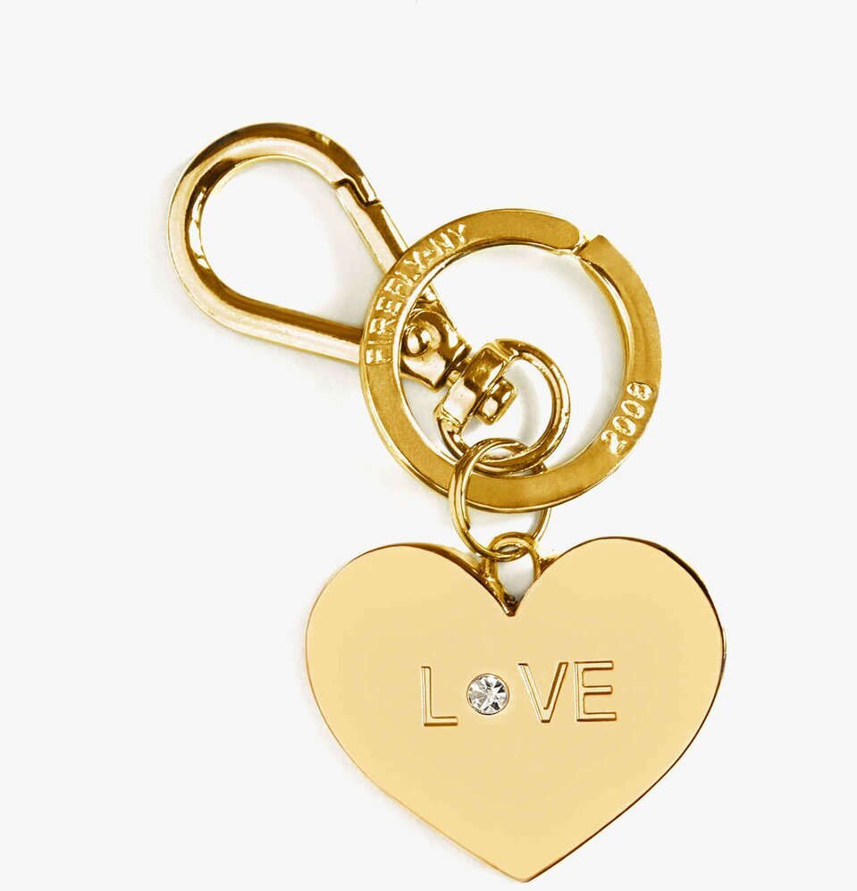 Bag Charms LOVE Heart Gold från Firefly på vit bakgrund