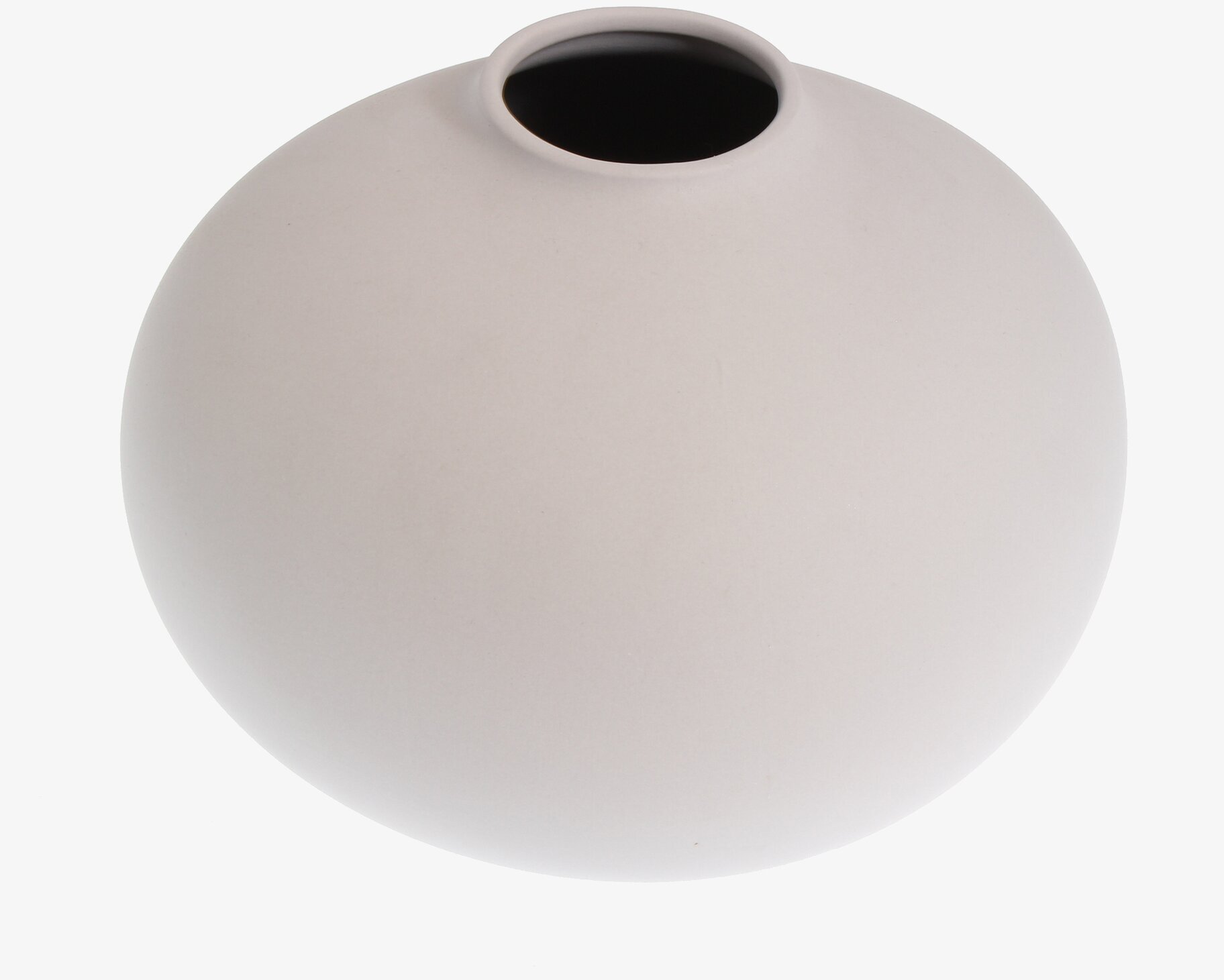 Bild av rund vas med slät yta och klotformad design