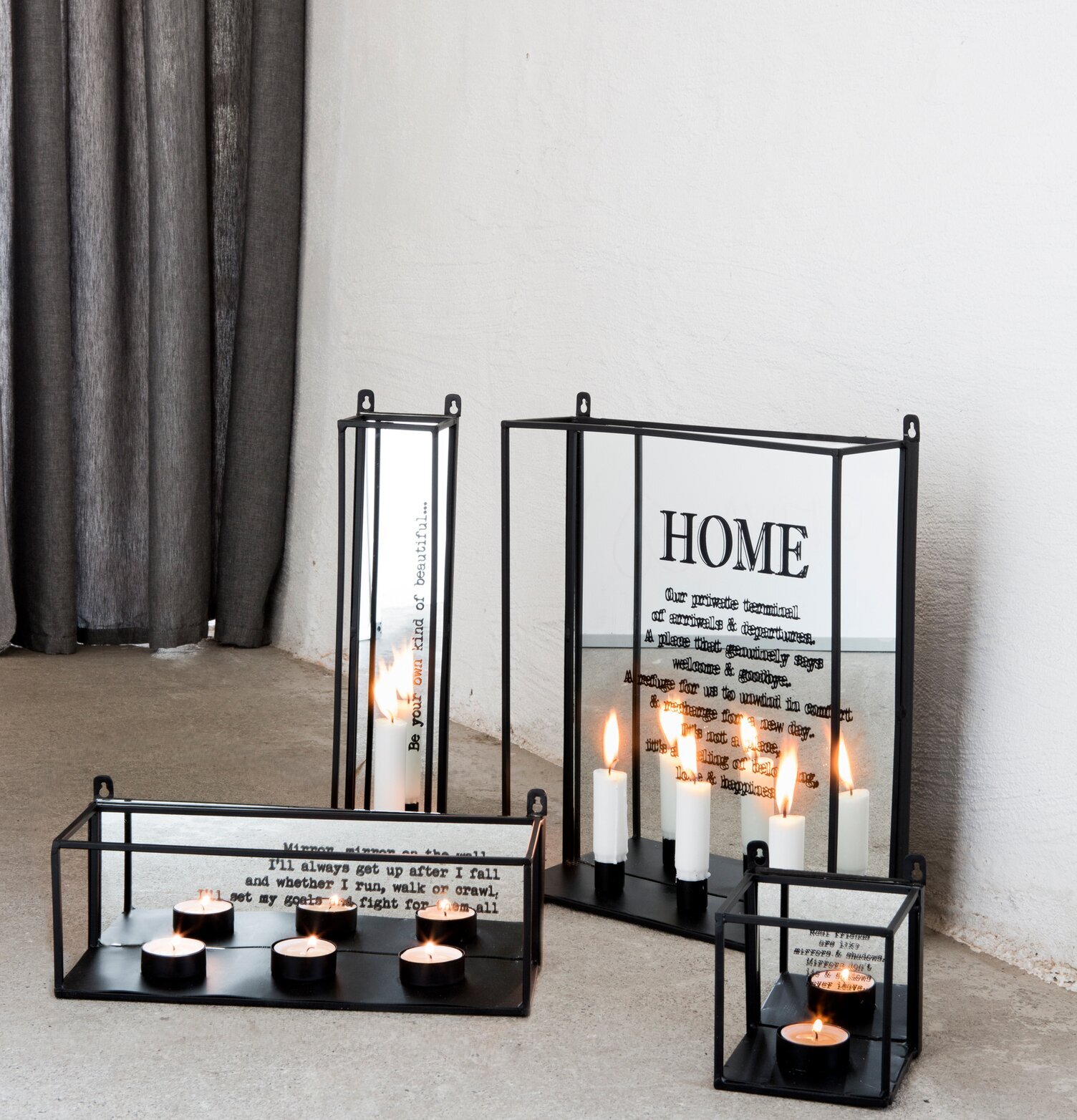 Vägglykta Mirror från Majas Cottage med spegel och text