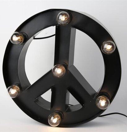 Lampa Cirkus Peace Svart från Silkflower på vit yta