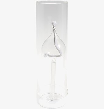 Bild av minimalistisk och stilren oljelykta i glas