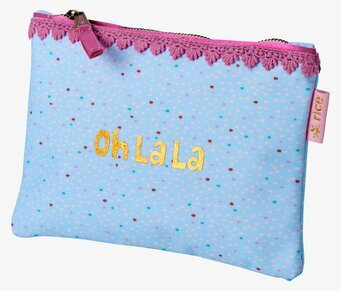 Bild av färgglatt pennfodral med prickigt mönster