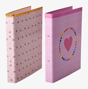 Bild av färgglada A4-pärmar med kreativa mönster