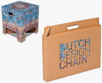 Bild av orientaliskt mönstrad pall med kartongförpackning