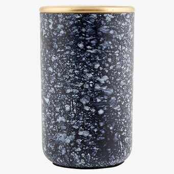 Bild av elegant cylinderformad behållare med guldkant