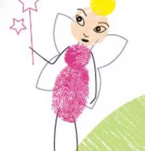 Bild av sagolik figur med magisk stav och vingar