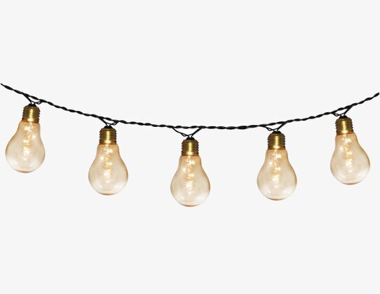 Ljusslinga LED Guld från Havsö med guldfärgade glödlampor