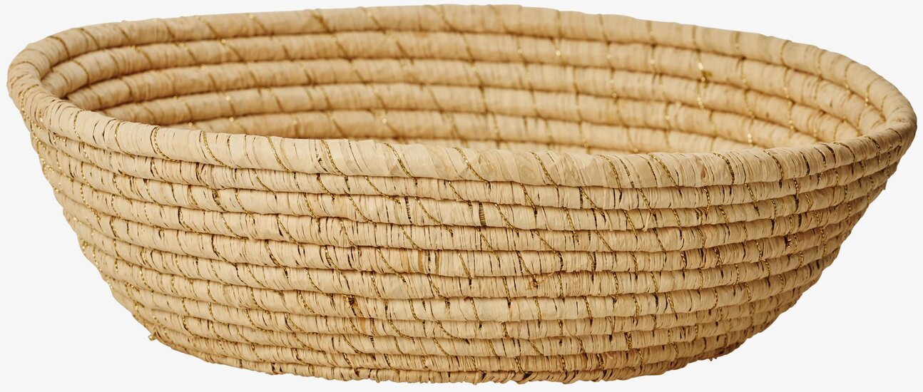 Brödkorg Natural/Gold från Rice i naturfärgat material