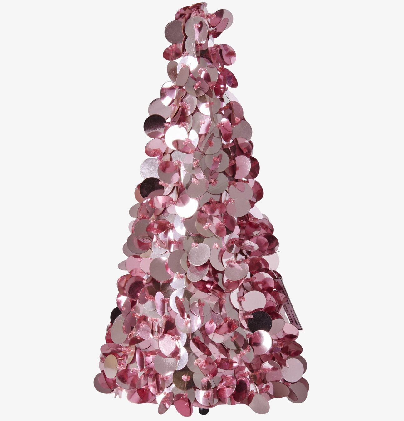 Foto av unik rosa paljettgran med glänsande textur