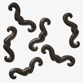 Bild av eleganta mustaschformade bakverk för dekoration