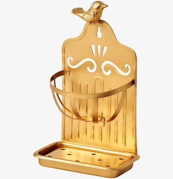 Bild av elegant diskborstshållare i guld för köket