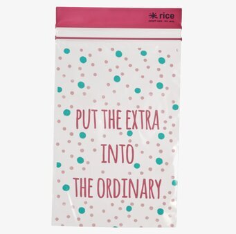 Bild av färgglad ziplock-påse med inspirerande text