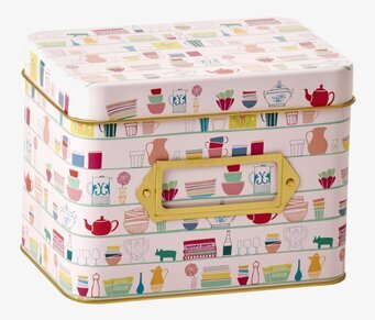 Bild av färgglad receptbox med charmig köksdesign