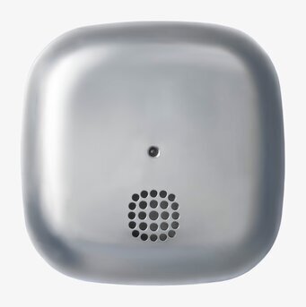 Bild av en modern och stilren brandvarnare i krom