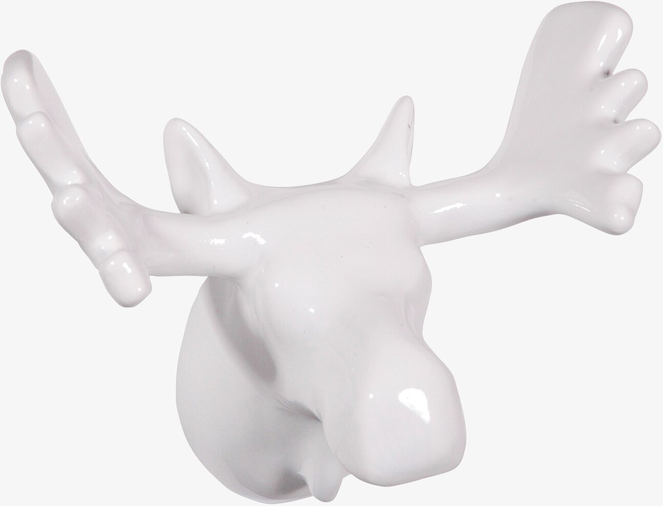 Bild av unik vit väggkrok med älgdesign och horn