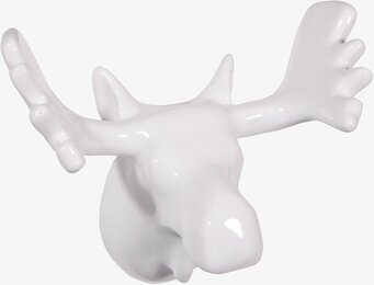 Bild av unik vit väggkrok med älgdesign och horn