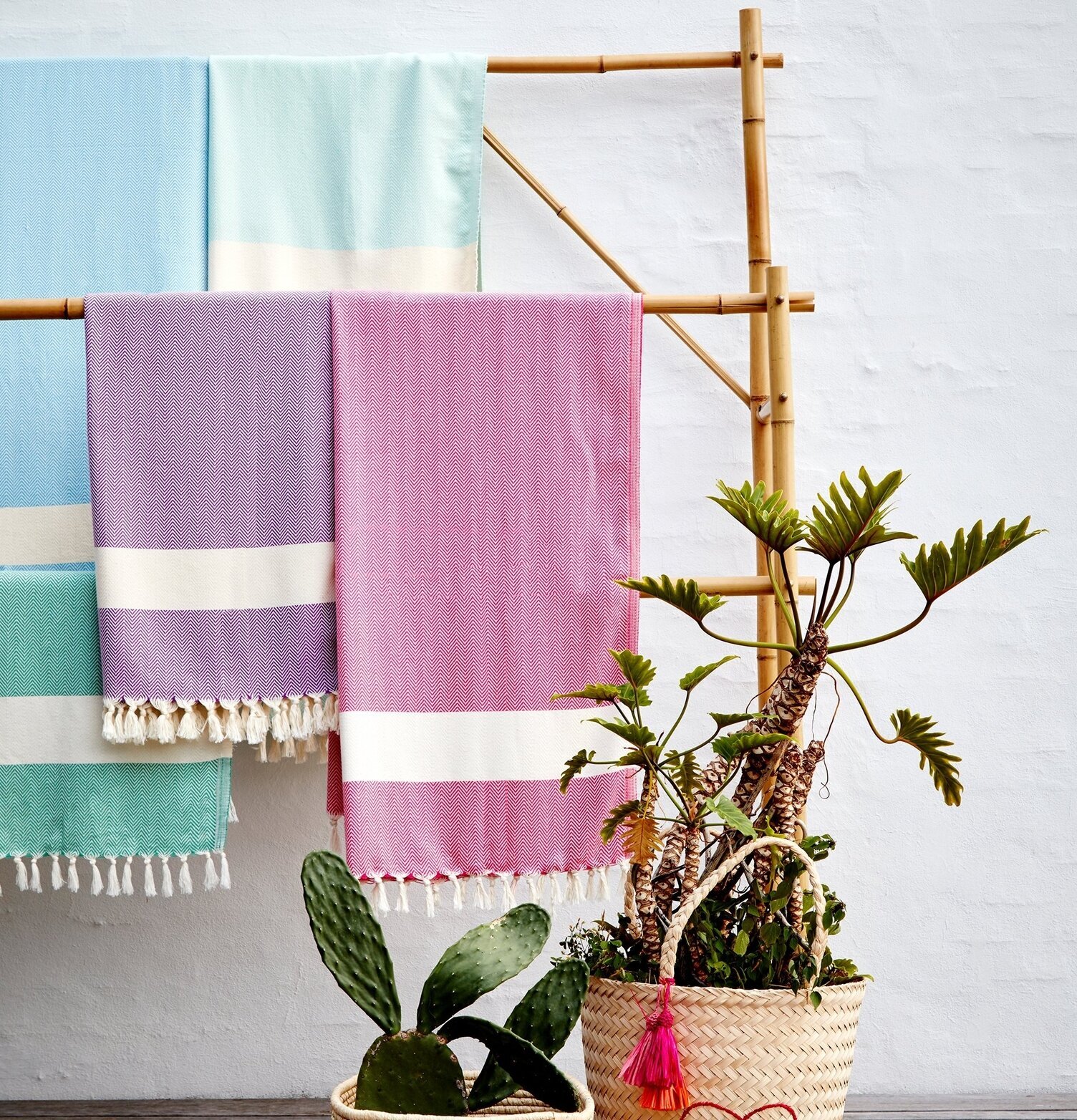 Hamam Handduk Grön från varumärket Rice på bambuställning