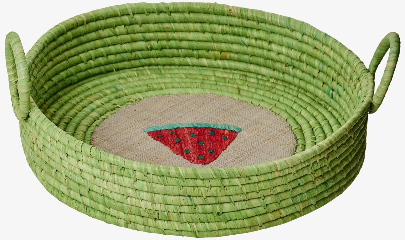 Rund Brödkorg Melon från Rice med grön färg och handtag