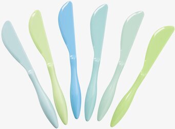 Bild av färgglada och ergonomiska smörknivar i pastell