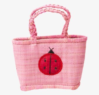 Bild av ljusrosa shoppingväska med nyckelpigebrodyr