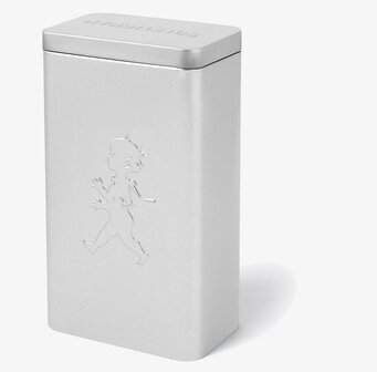 Bild av elegant och funktionell kaffeburk i silverfärg