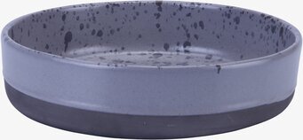 Bild av elegant soppskål i grått stengods med mönster