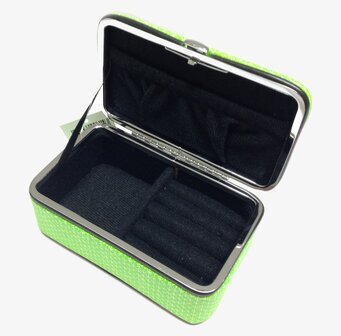 Bild av stilfullt smyckeskrin i rosa och grönt design