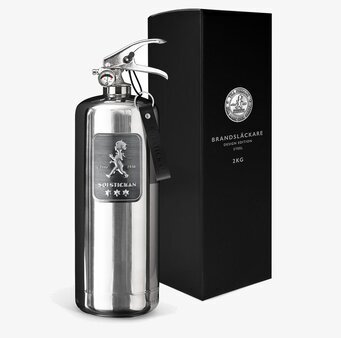 Bild av elegant brandsläckare i stål med modern design