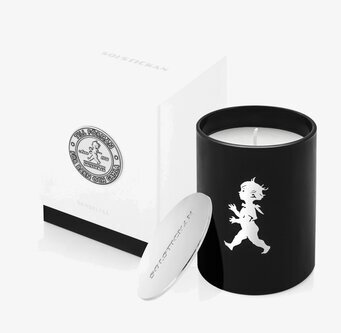 Bild av stilrent doftljus i svart sandelträdesign