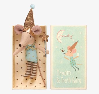 Bild av en detaljrik och fantasifull tandfé i låda