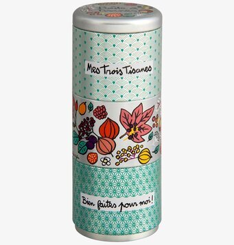 Bild av grön plåtburk för te med sofistikerad design