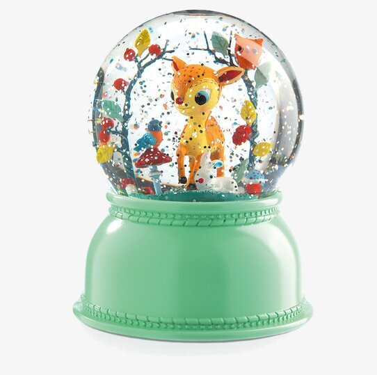 Nattlampa Rådjur från Brigbys med rådjur i snöglob