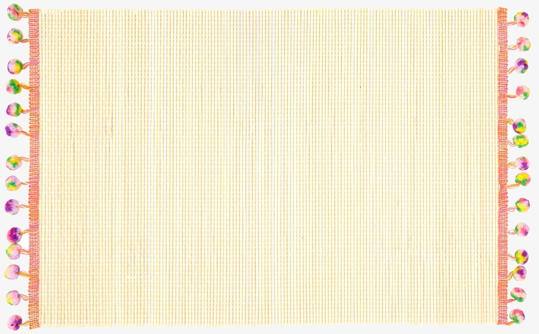 Bordsunderlägg Pom Pom från Rice med färgglada pompoms