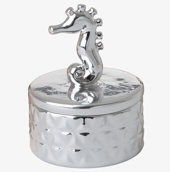 Bild av elegant smyckesbox i porslin med sjöhäst