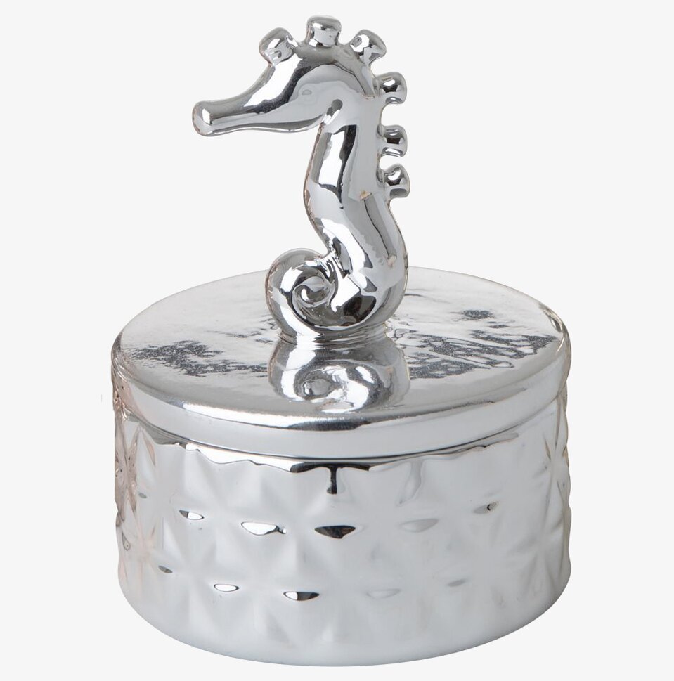 Bild av elegant smyckesbox i porslin med sjöhäst