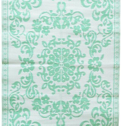 Bild av matta med symmetriskt botaniskt mönster