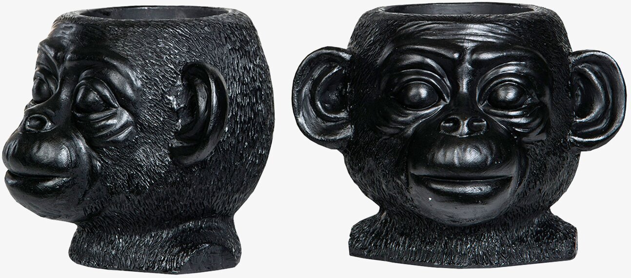 Bild av unik kruka med apansikte och texturerad design