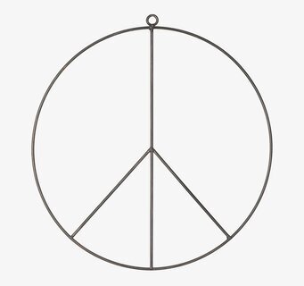 Bild av stilren fredssymbol i metall för inredning