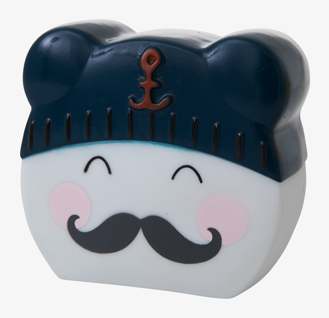 Bild av lekfull lampa med marint ansikte och mössa